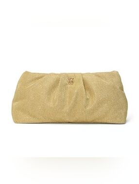 Victoria's Secret Gold Metallic Pleated Clutch